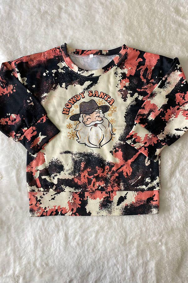 "HOWDY SANTA" Print Long sleeve Pullover