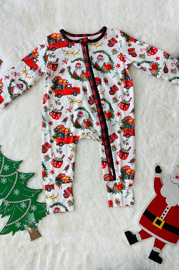 Christmas long sleeve one piece baby onesie